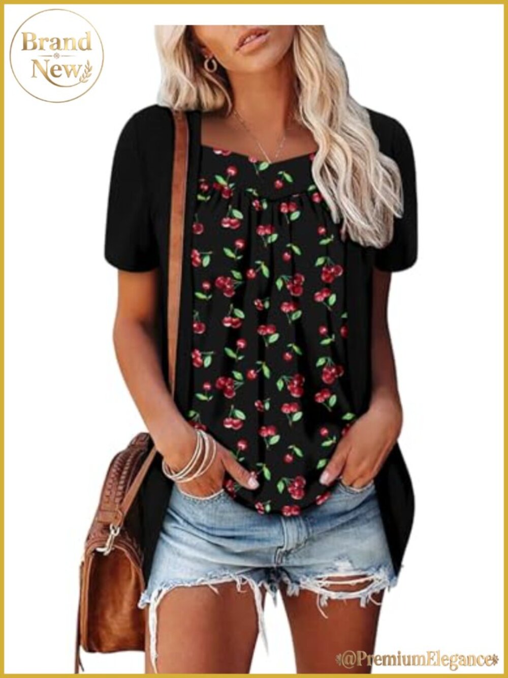 Women's Sweetheart Neck Ruffle Tunic Short Sleeve Summer Blouse